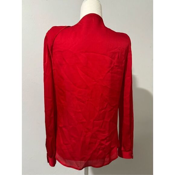Giorgio Armani Red button front blouse long sleeve 40/4 - Picture 6 of 6